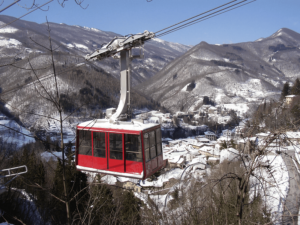 Funivia Cutigliano-Doganaccia. Comune di Abetone Cutigliano, Appennino Tosco Emiliano, Italia